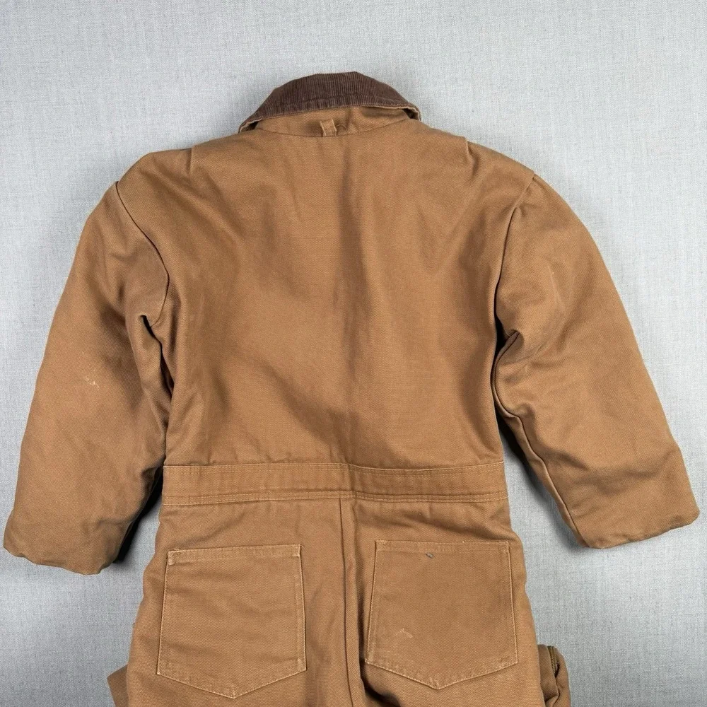 Polar King Youth Size Small Insulated Duck Canvas Coveralls Brown Workwear